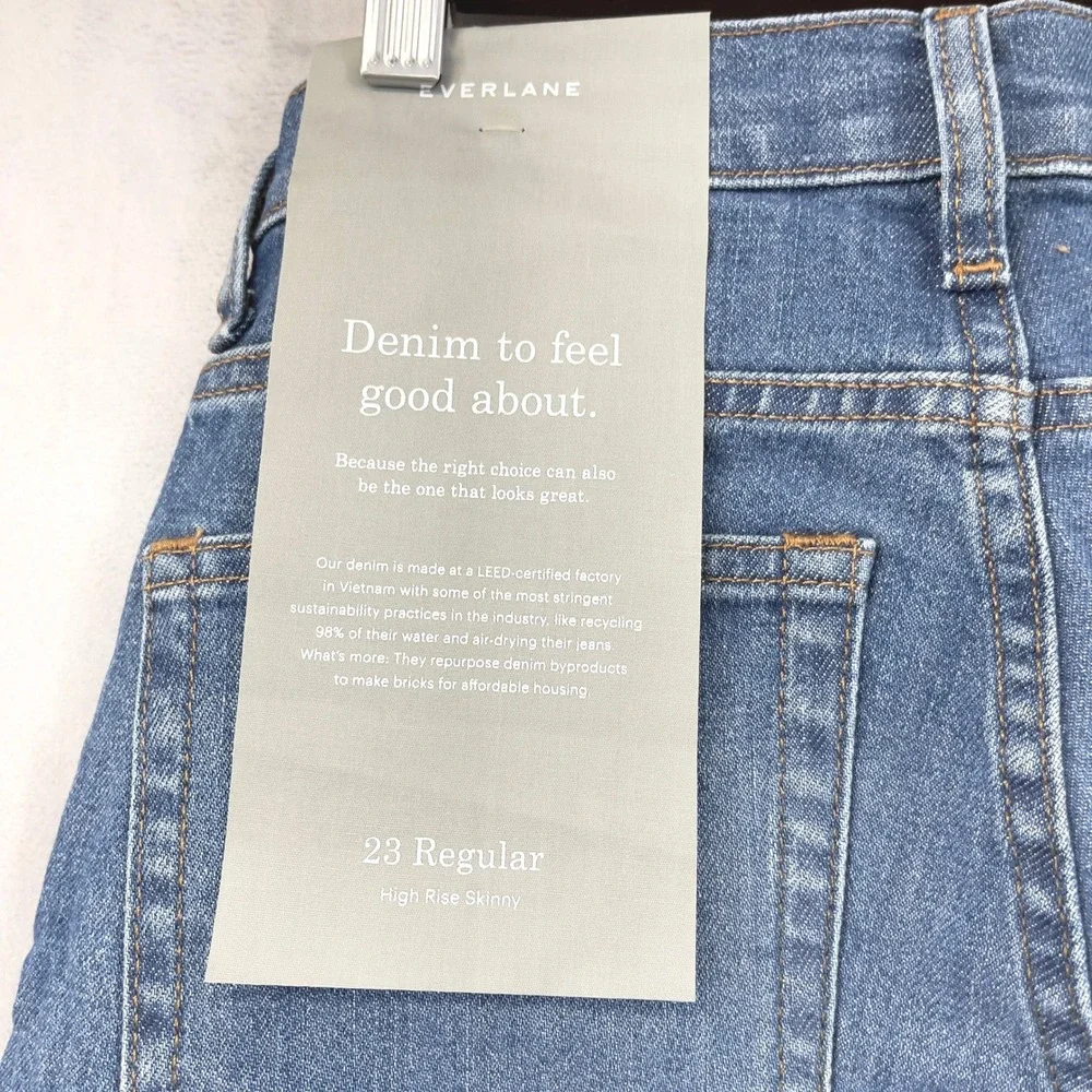 Everlane High Rise Skinny Jeans Womens 23 Stretch Minimalist Indie‎ Clean Girl